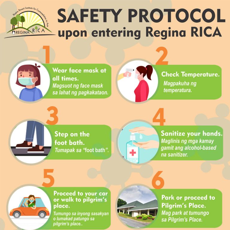 Safety protocols upon entering Regina RICA