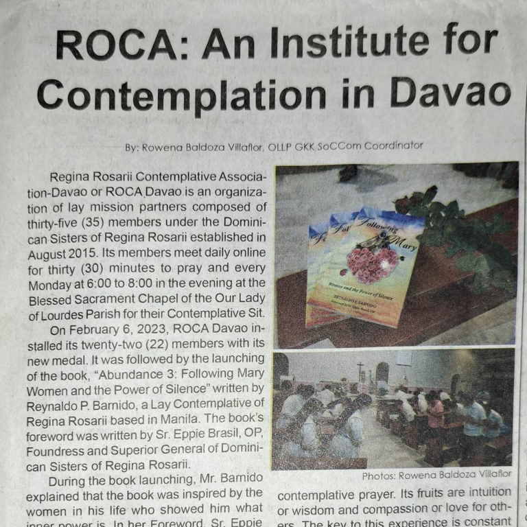 ROCA Davao featured in the  Davao Catholic Herald